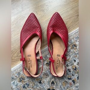 Women’s Red Woven Slingback Flats